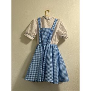 Rubies Dorothy Wizard of Oz pinafore gingham blue dress Halloween costume L